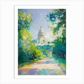 The Texas State Capitol Austin Texas Oil Painting 2 Art Print