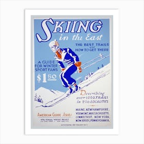 American Winter Sport Guide Vintage Art Print