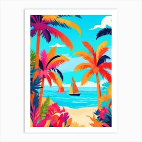 Tropical Beach Background Art Print