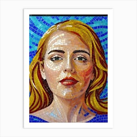 Lovely Mosaic Portrait Of A Woman Art Print