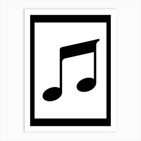 Music Note icon black and white Art Print