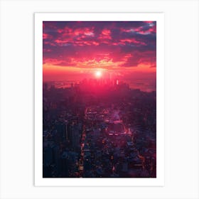 Sunset Over New York City Art Print