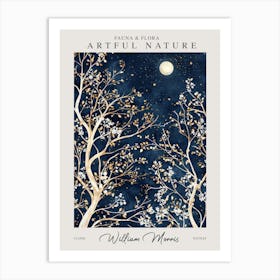 William Morris Night Moon Botanical Exhibition Art Print