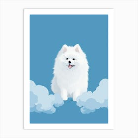 Eskimo Dog In The Clouds Art Print