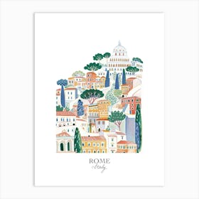 Rome Italy Gouache Travel Illustration Art Print