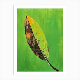 Leaf On Green Art Print