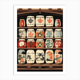Sake Barrels Japanese 12 Art Print