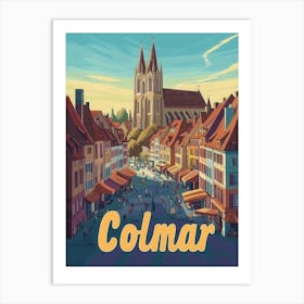 Aihrgdesign A Retro Travel Poster For Colmar Featuring The Go B499e7a8 52fa 474d 8054 Ad8e7b7c826c 3 Art Print