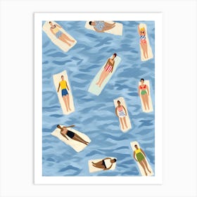 People Laying In The Water 1 Art Print