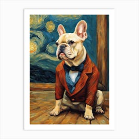 Starry French Bulldog Van Gogh Inspired Art Print