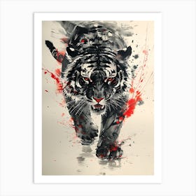 Badass Angry Tiger Ink Painting 15 Art Print