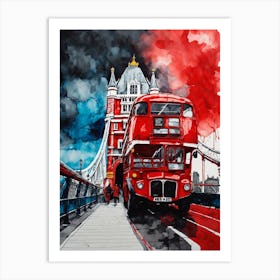 Red Double Decker Bus In London Art Print