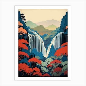 Shiraito Falls, Japan Vintage Travel Art 2 Art Print