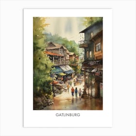 Gatlinburg Watercolor 4travel Poster Art Print