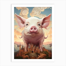 Pig In A Castle Art Print