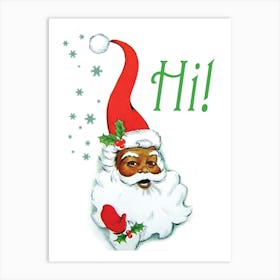 Black Santa Claus Says Hi Art Print