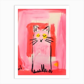 Pink Cat 4 Art Print