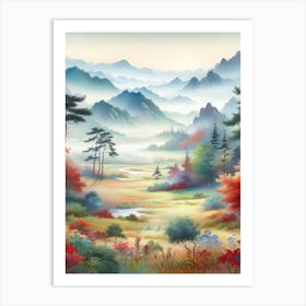 Watercolor Vibrant Country 12 Art Print