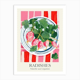 Marche Aux Legumes Radishes Summer Illustration 1 Art Print