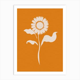 Minimal Art Yellow Sunflower Art Print