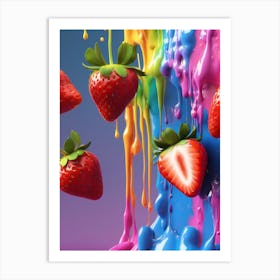 Colorful Strawberries 1 Art Print