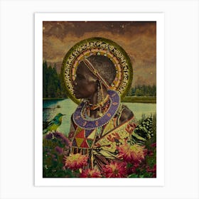 African Tribe Lady Art Print