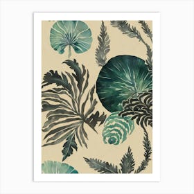 Seaweed Vintage Graphic Watercolour Art Print