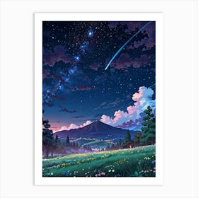 Night Sky Anime aesthetic 13 Art Print