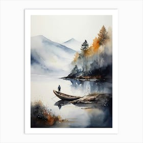 Watercolor Of A Boat Art Print