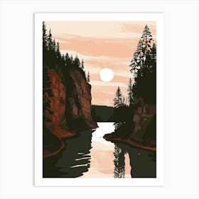 Sunset By The River 1 Art Print