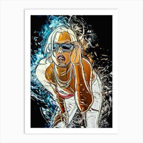 Woman With Sunglass Videogame Art Print