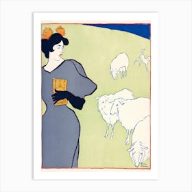 Woman And Sheep (1895), Edward Penfield Art Print