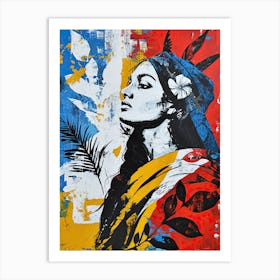 Woman With Feathers, Pop-Up Series Art Print