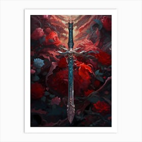 Swords And Roses Art Print