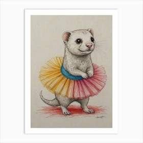 Ferret In A Tutu 1 Art Print