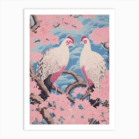 Vintage Japanese Inspired Bird Print Turkey 5 Art Print