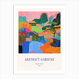 Colourful Gardens Summer Palace China 4 Blue Poster Art Print