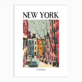 Kingsbridge New York Colourful Silkscreen Illustration 3 Poster Art Print