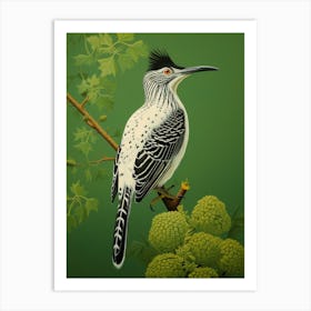 Ohara Koson Inspired Bird Painting Roadrunner 3 Art Print