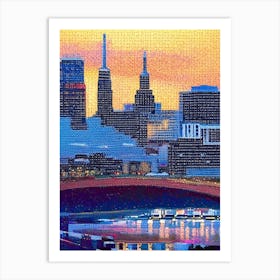 Nashville, City Us  Pointillism Art Print