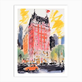 The Plaza Hotel   New York City, New York   Resort Storybook Illustration 3 Art Print