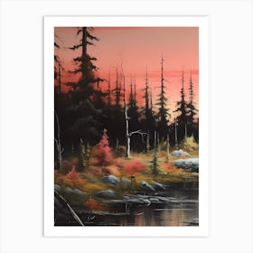 Sunset In The Woods Art Print