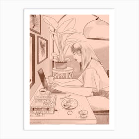 Working From Home Art Print