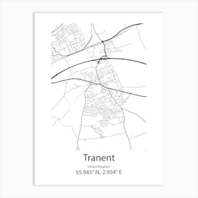 Tranent,United Kingdom Minimalist Map Poster