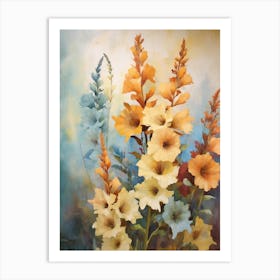 Fall Flower Painting Delphinium 1 Art Print