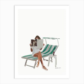 Reading moment on vacation Art Print