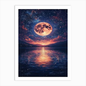 Full Moon Over Water 25 Art Print