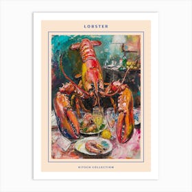 Kitsch Lobster Banquet Painting 1 Poster Art Print
