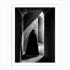 Shadow Of A Woman In Black And White Art Print