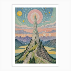 Fantasy Tower Of The Moon Art Print